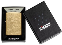 Zippo Armor Tumbled Brass Windproof Pocket Lighter, 28496
