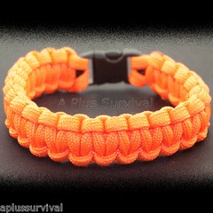 Neon Orange – Paracord Emergency Survival Rope Bracelet 550 LB – Made in the USA