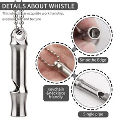 Titanium Emergency Whistle,EDC Safety Whistles Necklace for Camping Outdoor,L…