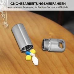 Pill Box Keychain, Waterproof Stainless Steel Pill Box for Camping &…