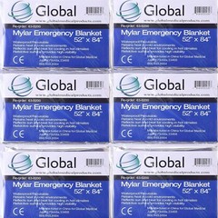 6 PACK • Emergency Solar Blanket Survival Safety Insulating Mylar Thermal Heat