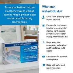 waterBOB Bathtub Emergency Water Storage Bladder Up To 100 Gallon Capacity – …