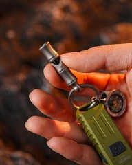KeyUnity Titanium Emergency Whistle with Metal Lanyard, 120dB+, One-Piece