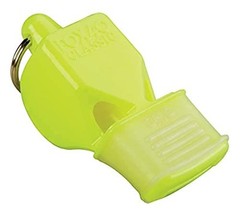 FOX40 Classic CMG Safety Neon Yellow Whistle + Break-Away Safety Whistle Cord
