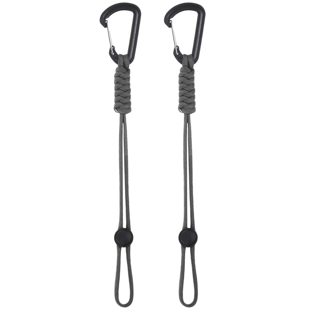 2-Pack Paracord Keychains with Clips[Gray]