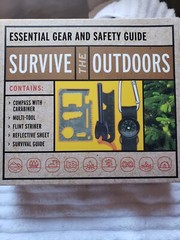 Survive the Outdoors Kit : Essential Gear and Safety Guide – Contains: Compas…