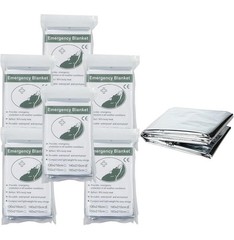 Lot of 6 New Thermal Wrap Emergency Survival Blanket Shelter Silver 130x210cm