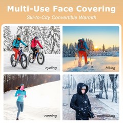 Vogium Adult Fleece Neck Warmer Gaiter – Windproof Stretchy One Size, Black