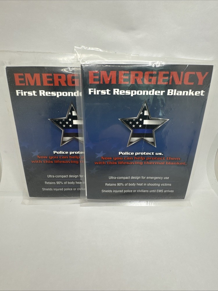 Emergency First Responders Blankets Police Protect Us. Ultra-Compact Design Set