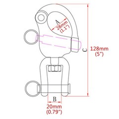 Pair 316 Stainless Steel Jaw Swivel Snap Shackle Sailboat Spinnaker Halyard Tool