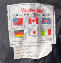NWT Weather-Rite Men’s Foul Weather Suit Heavy Duty Blue XXL Nylon PVC 8260