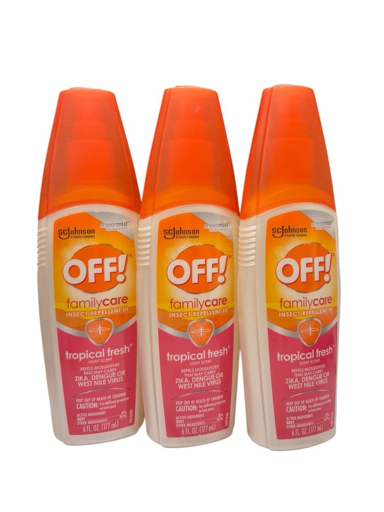 (3) OFF! Family Care Insect Repellent III Tropical Fresh Light Scent 6oz