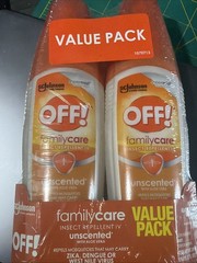 Value Pack OFF! Family Care Insect & Mosquito Repellent Unscented AloeVera 2x6oz