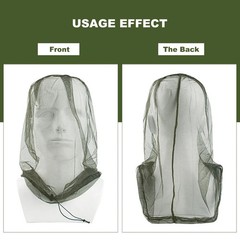 Ultra Large Mosquito Head Net Fine Mesh Fly Screen Face Protector Camping Hat