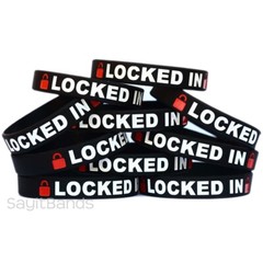 Set of LOCKED IN Wristbands – Inspirational Bracelet Lot – Exercise Wrist Bands