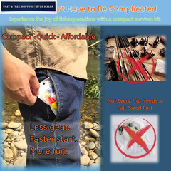LoDinpo Mini Survival Fishing Kit–Emergency pocket, black with red accents