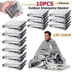 10x Emergency Mylar Thermal Blankets Survival First Aid Kit Camping Outdoor Cold