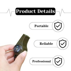 4 Pcs Compass Whistle Multifunctional 3-in-1 Emergency Survival Whistle with …