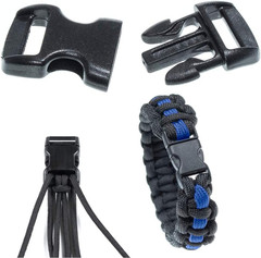 Black Plastic Side Release Buckles for Paracord Bracelets (3/8 Inch, 120 Pack)