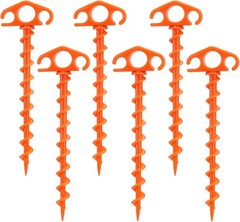 Tent Stakes Sand for Beach Spiral Anchor 9.4 Inch Orange