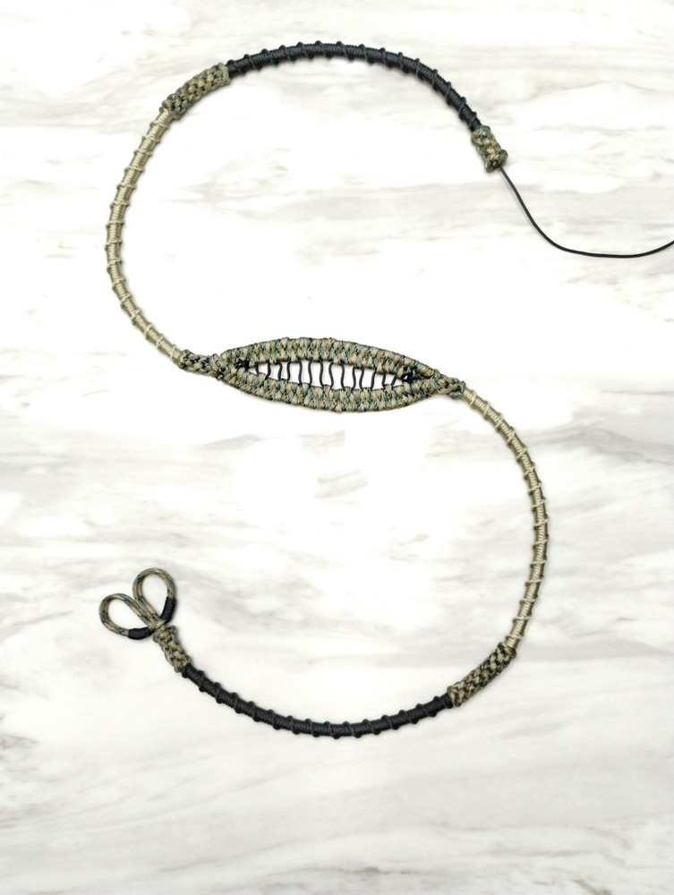 48″ 550 And 95 Paracord Shepherd Rock Sling With Adjustable Finger Loops