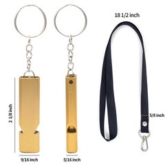 HOYUTNESS 120 dB Loud Emergency Survival Whistle with General, Silver/Gold