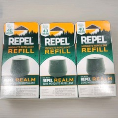 Repel Mosquito Repellent Device Set w/ 3 Extra Refills Flameles Realm Zone NIB