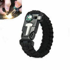 Outdoor Survival Kit Adjustable Paracord Emergency Bracelet Compass Waterproof