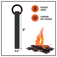 Large 5″ Ferrocerium Rod Flint Fire Starter With Carbon Steel Scraper Camping