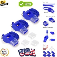 Whistle with Lanyard and Mouth Grip, Super Loud Sports Whistles, Perfect for …