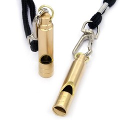 Loud 125 dB Brass Survival Whistle with Lanyard for Hiking, Camping & Pet Traini