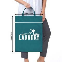 2 Pcs Large Travel Laundry Bag Washable 18.1 x 22.8 inches, Blue+Grey