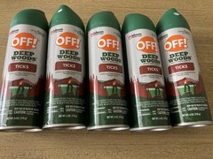 5 Cans OFF Deep Woods Insect Repellent V TICKS 25% Deet Maximum 6 Oz Each NEW