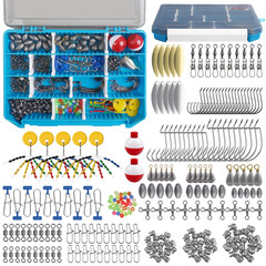 277pcs Fishing Accessories Kit, Tackle Box with Hooks Orange