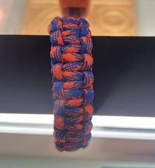 Adjustable Blue & Orange Paracord Bracelet w/ Plastic Buckle, 7 in, 1 Pack