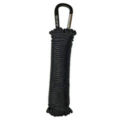325 and Carabiner, Utility Cord for Camping and Hiking, Paracord Black 1 Pack