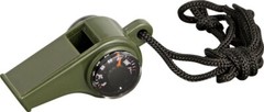 Emergency Whistle/Safety and Survival Black/Green with Compass