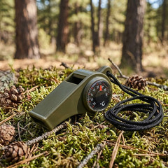 5Pcs 3-In-1 Emergency Survival Whistles with Compass Thermometer