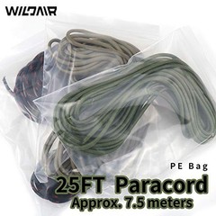 WILDAIR Paracord Survival Paracord Parachute Fire Cord Survival 25FT Army Green