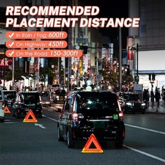 3 Pack Emergency Warning Triangles, Reflective Roadside Safety Triangle Kit