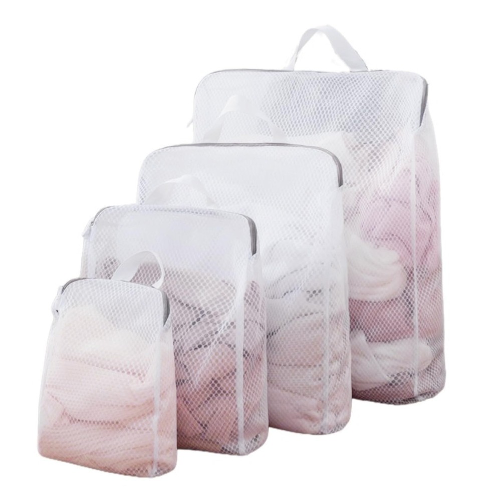 GWT 4Pcs 3D Mesh Laundry Bags with Hanging Handles 20″ x 24″ x 4″, Clear