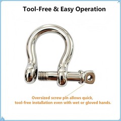 316 Stainless Steel D Ring Bow Shackle 5/16″ 5 Pack