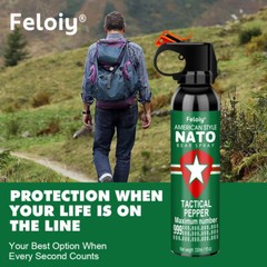 Feloiy NATO Bear Spray 11 oz Holster Powerful Stream Strongest Legal Formula