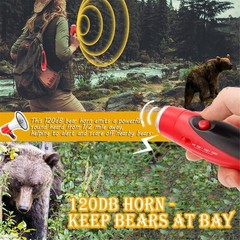 JIUSAIRUI 120dB Electronic Bear Horn to Scare Bears Loud Air Horn for Safety …