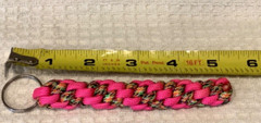 NEW Handmade Paracord Lanyard Keychain Key Ring Hot Pink & Crazy Camo 5”x0.5”