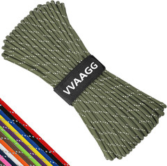 Reflective Paracord Rope 100FT, 7 Strand Nylon Para Cord Lanyard Utility 550 Par