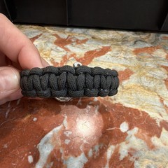 Black Adjustable Paracord Bracelet Nylon Metal for Camping Hiking Backpacking