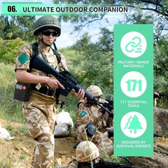 Survival First Aid Kit 171pcs with Gear Emergency Tent and MOLLE Nylon Bag for