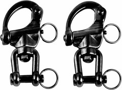 Pair of Jaw Swivel Snap Shackle 316 Stainless Steel for Sailboat Spinnaker Ha…