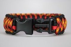 550 Paracord Survival Bracelet King Cobra Black/Red/Fireball «Made in the USA»